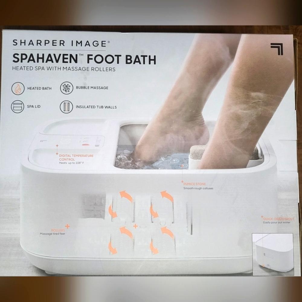Spaheaven foot bath sharper image heated spa with massage rollers new never open